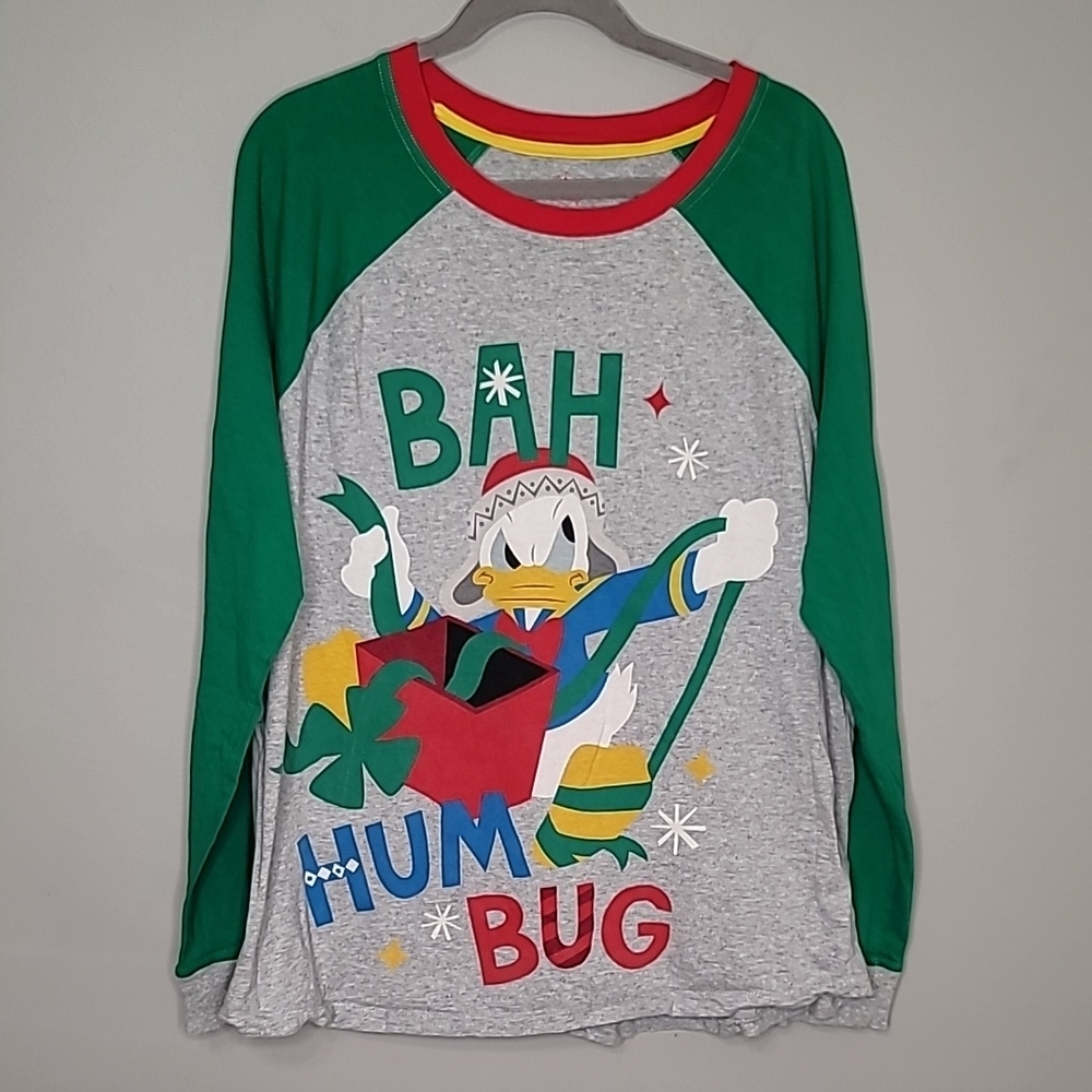 Disney size XL Donald Duck Bah Humbug Long Sleeve Shirt